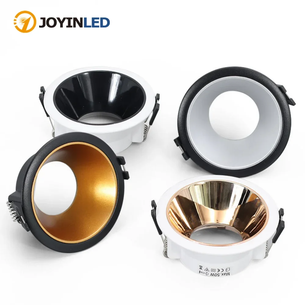 

Led Spotlight Fixture Aluminum Round Gu10 Embedded Led Downlight Frame Hot Sale LED Module MR16 White Black