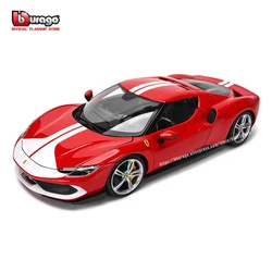 Bburago 1:18 Ferrari 296 GTB pozzo fibra lega veicolo di lusso pressofuso auto modello collezione di giocattoli regalo per ragazzi