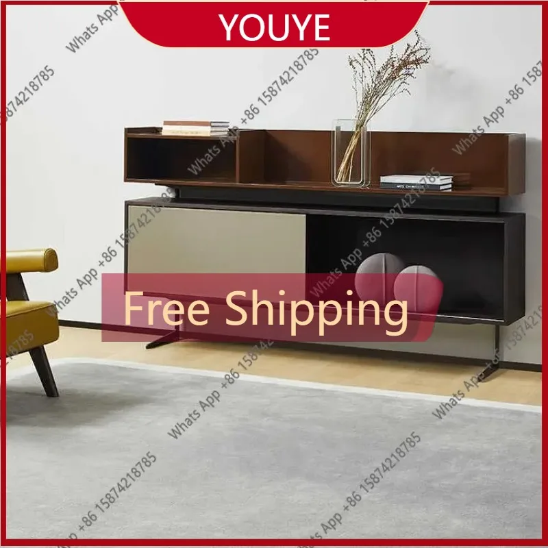 

Rr High-end Custom Italian Minimalist Living Room Storage Dining Side Cabinet Modern Light Luxury Solid Wood Dining Wine Cabinet