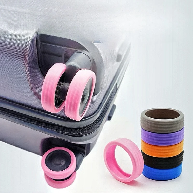 8Pcs Silicone Wheel Protector Covers for Luggage and Chair Quiet Noise Reduction Travel Essential Accessories Anti-Scratch