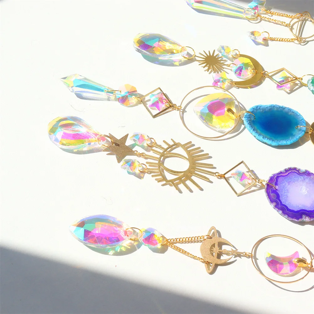 SAFEY-Attrape-Soleil en Clip Arc-en-Ciel, Accessoire de Décoration pour Fenêtre de Maison, Rideau, Lustre, Prisme