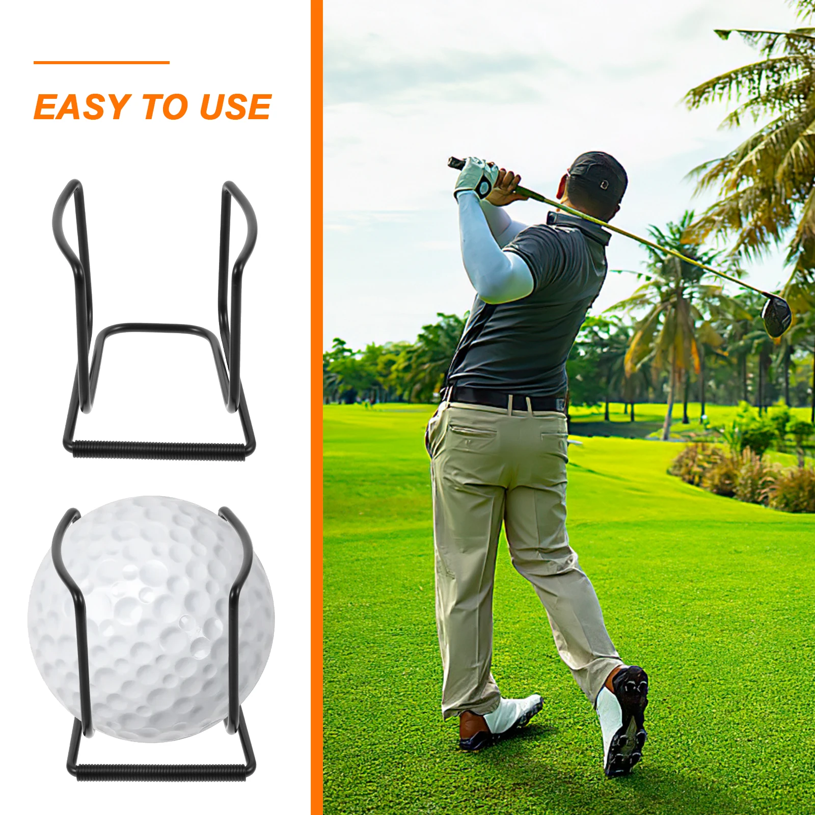 

2Pcs Professional Golf Ball Clip Stainless Steel Strong Secure Grip Ball Holder for Outdoor Golf Practice Training Portable