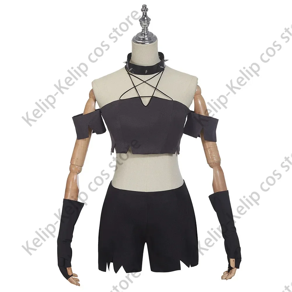 Loona Cosplay Costume Clothes Uniform Cosplay Hazbin Felhunter Shorts Loona Halloween Party Woman Daily Black Outfit