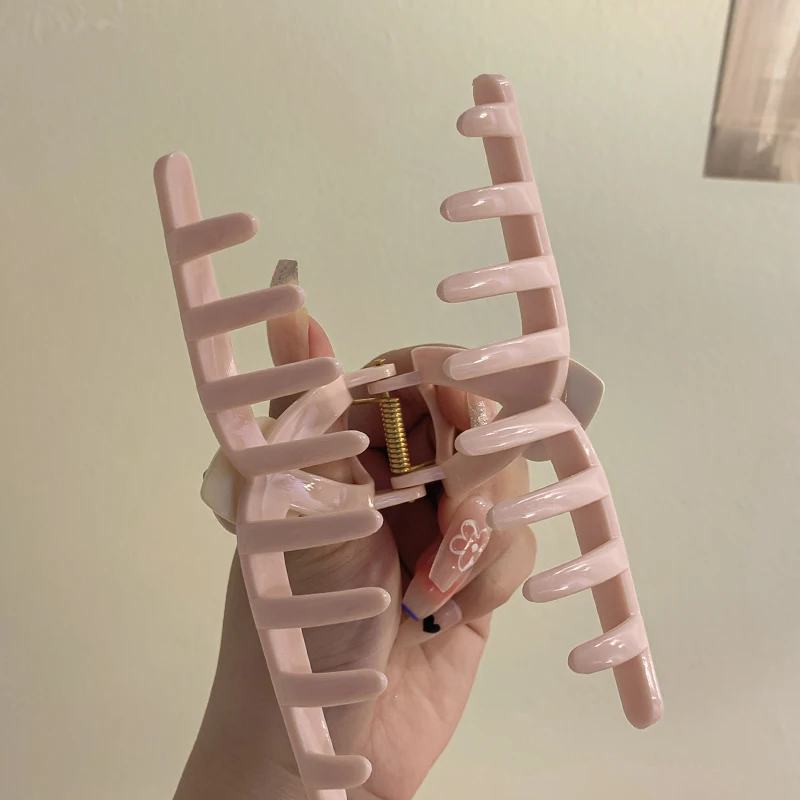 مشبك حب القرش للنساء ، مخالب شعر هندسية ، لا تنزلق ، مشبك رأس أكريليك ، مشبك كوري ، إكسسوارات شعر للبنات