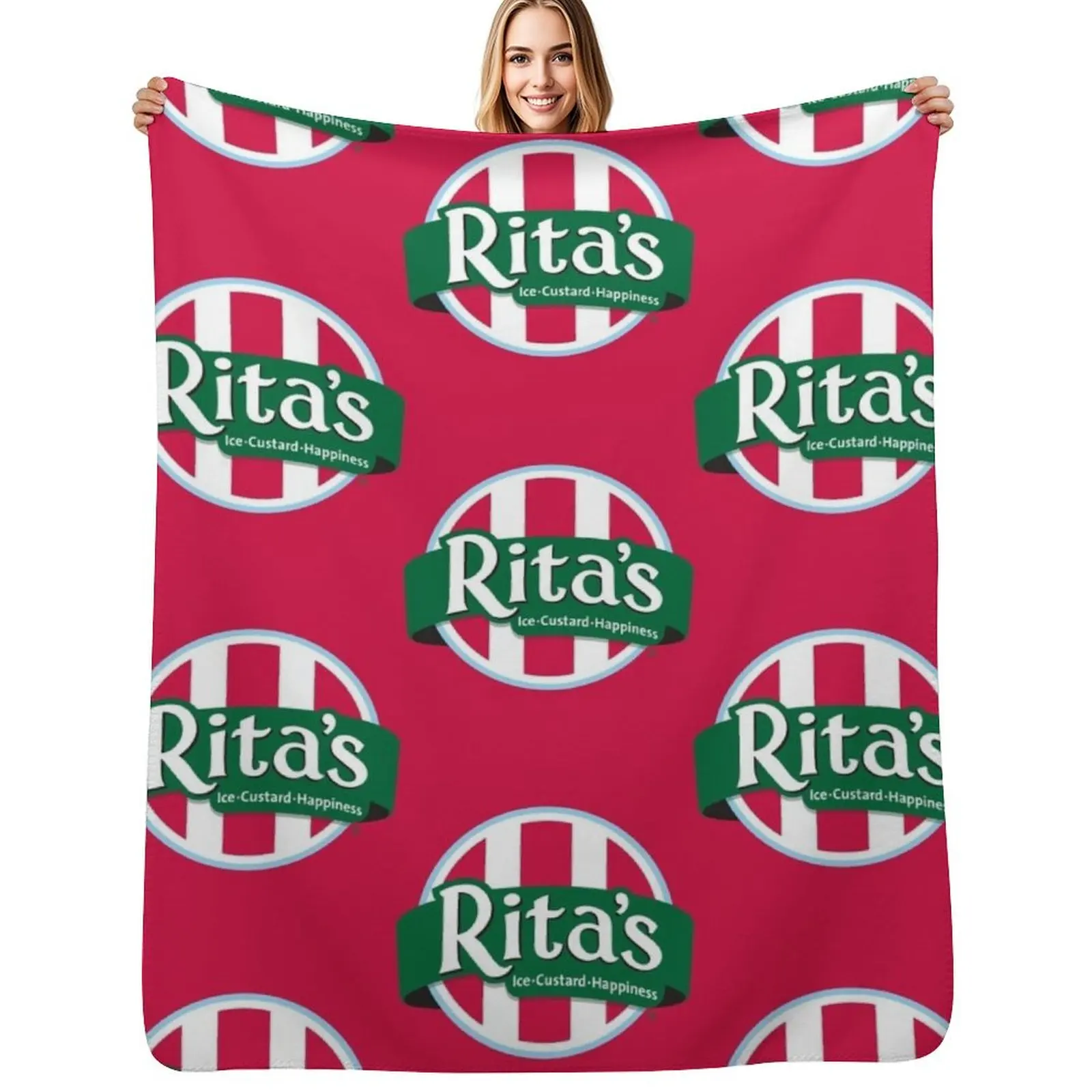 

Rita's Italian Ice Cafe Throw Blanket Personalized Gift Bed linens Luxury Designer Blanket
