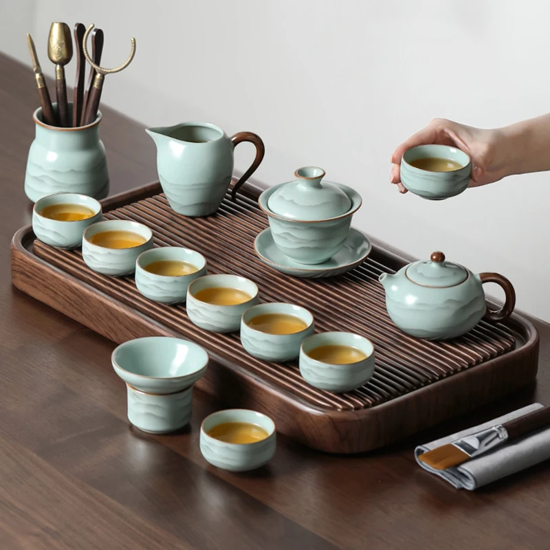 

Spoon Warmer Tea Set Luxury Maker Samovar Bamboo Products Infuser Tea Set Coffeeware Chinese Service Tazas De Te Home Products