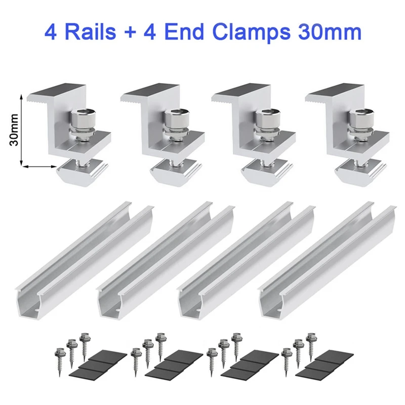 Solar Panel Mount Bracket Photovoltaic Panel Rail Solar Panel Mount Fastening Module With Mid For Trapezoidal Roof 30Mm Durable