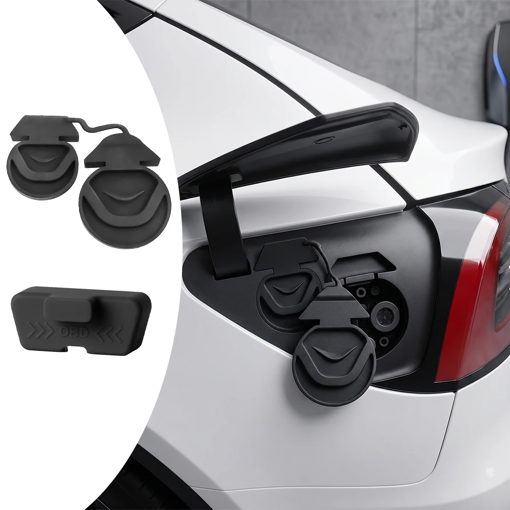 Car Charging Port Protection Silicone Waterproof Dust Plug Covers For Tesla Model 3/Y Model YL Model 3 Highland Model Y Juniper