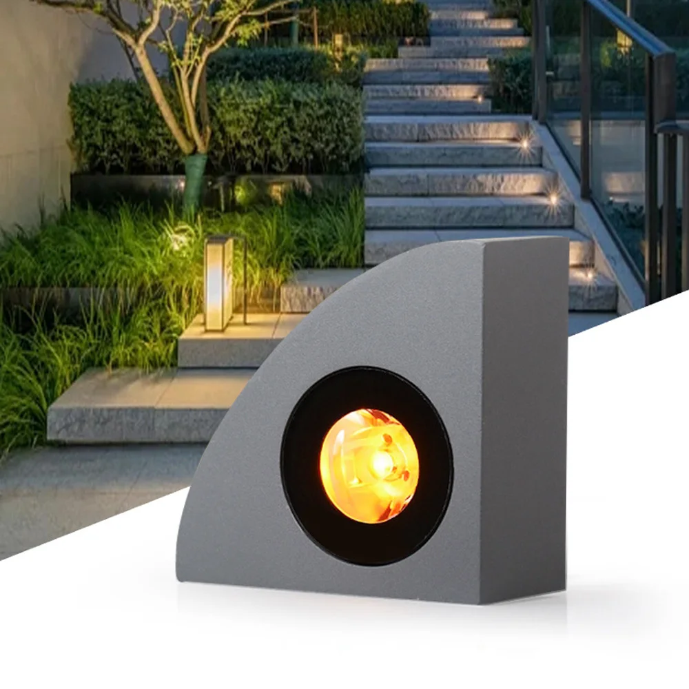 

led right angle step light garden corner light villa landing recessed outdoor waterproof staircase light