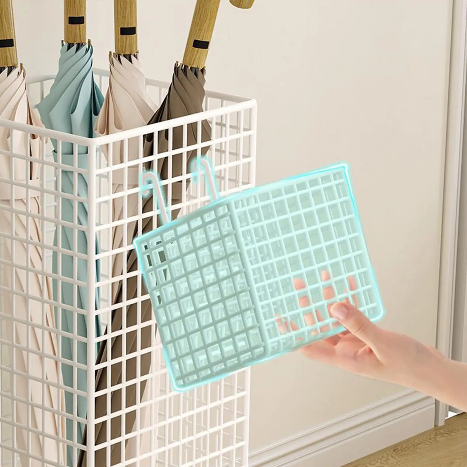 Umbrella Holder Metal Space Saving Free Standing Bucket Indoor Basket Stand Rack Home Office Hotel Dorm Entryway Organizer