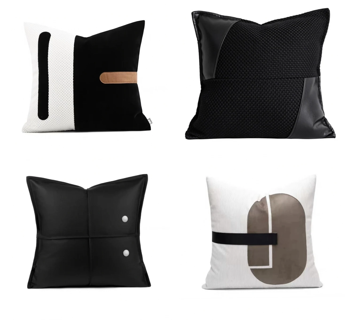 

Modern mat Bla White ey Patchwork Hotel Quali Sofa Living Room Pillow Square Waable Geometric Pattern Universal