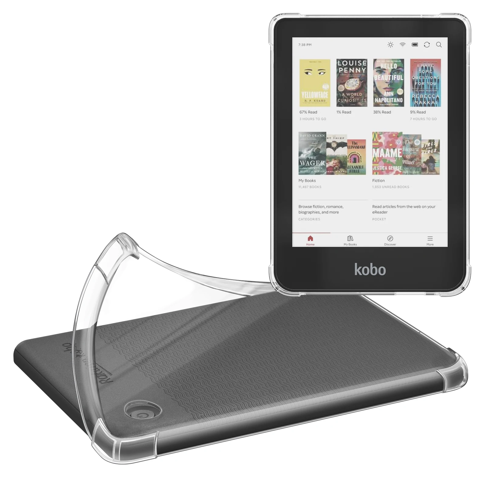 Funda Protectora Transparente de TPU a Prueba de Golpes para Kobo Libra Colour / Libra 2 / Clara Colour Modelo N367 de 7 Pulgadas (6 Pulgadas)
