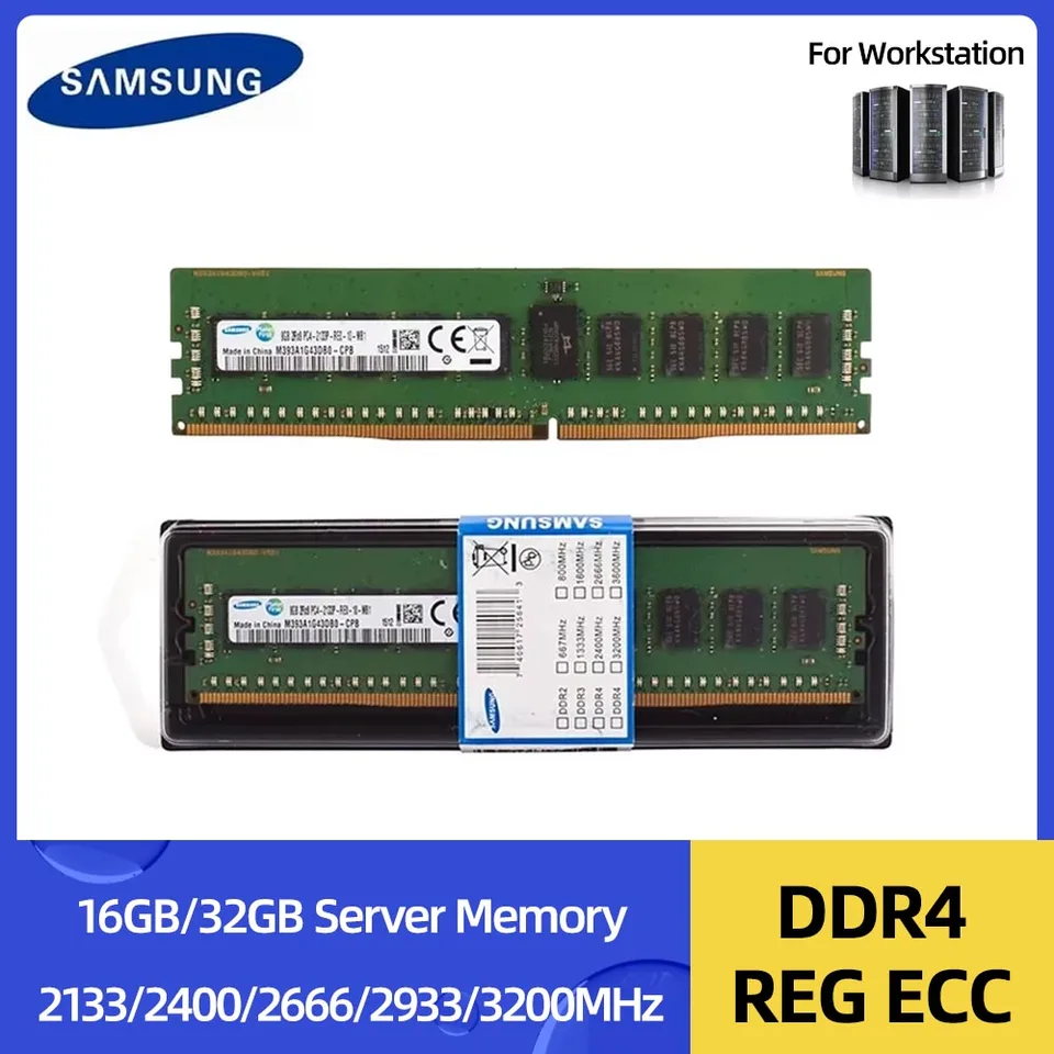 Memória RAM para Servidor SAMSUNG DDR4 16GB 32GB 2133MHz 2400MHz
