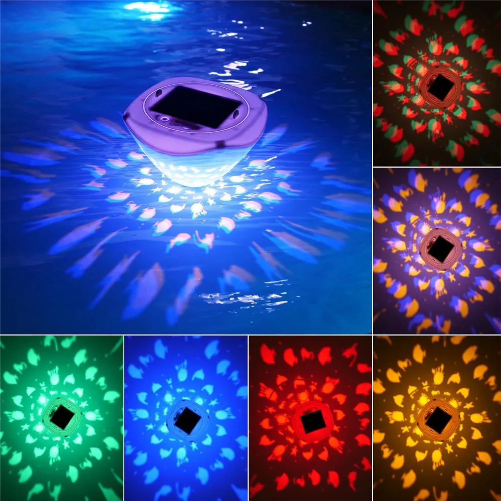 Floating Pool Lights Fish Pattern Swimming Pool Lights with Color Changing Waterproof Solar Pool Lights for Outdoor