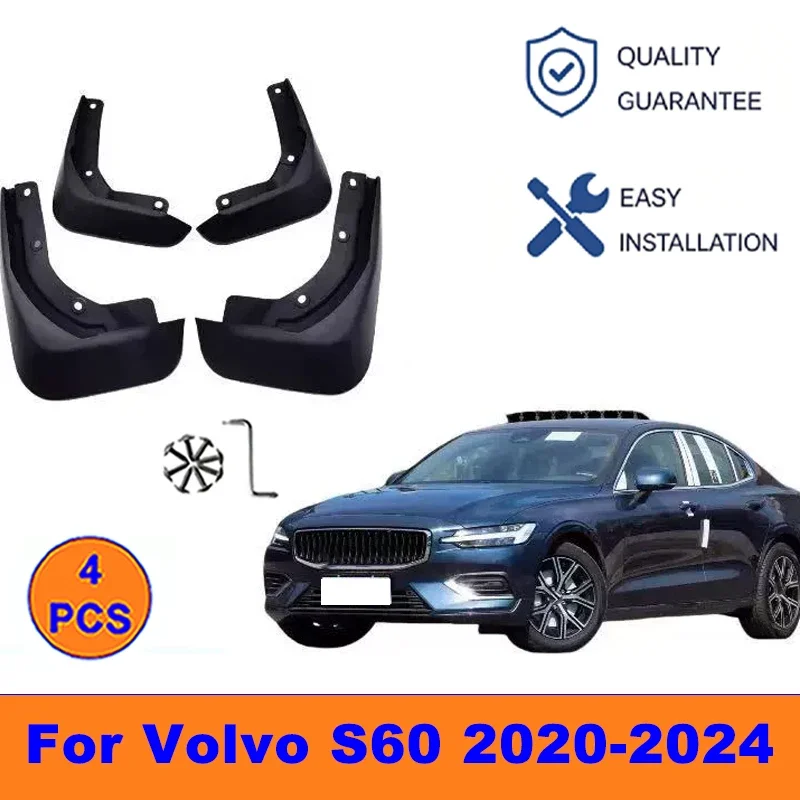 

4Pcs Mud Flaps For Volvo S60 2020-2024 - Splash Guards Front&Rear Wheel Fender Mudguards Car Exterior Protection Accessories