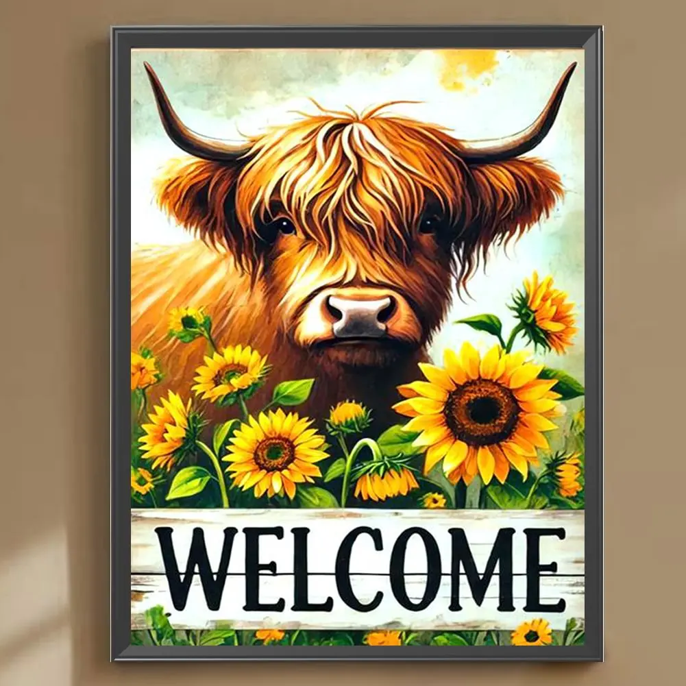 Sunflower Highland Yak 2025 NEW DIY Diamond Painting Full Square Round Diamond Mosaic Embroidery Home Decor