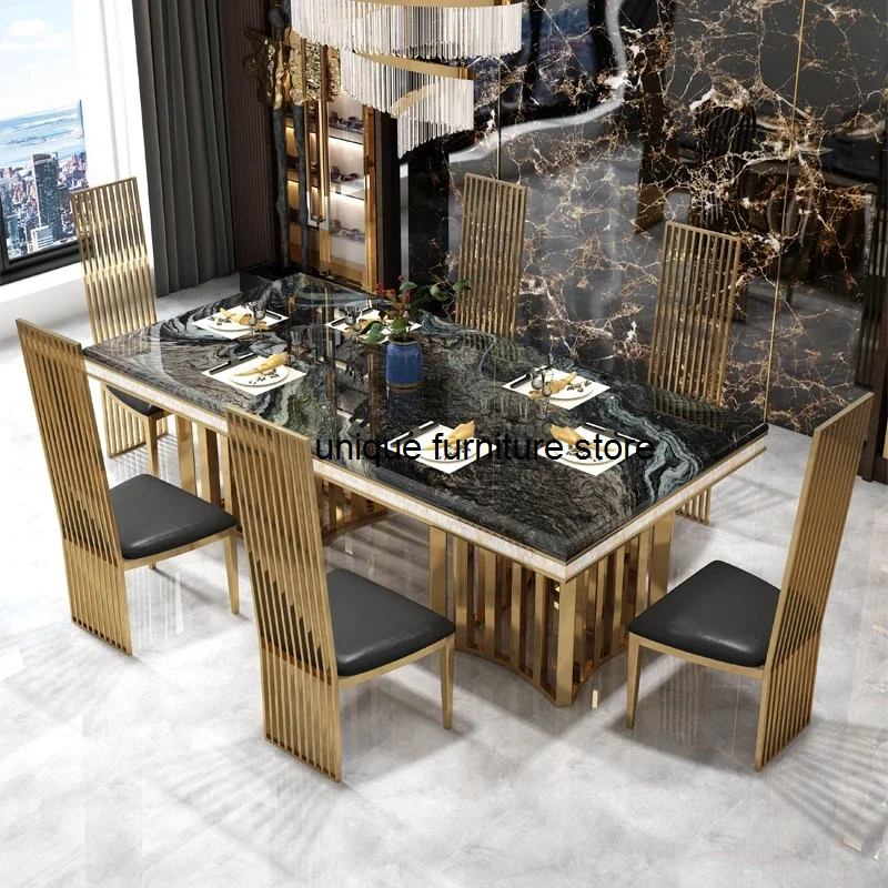 Luxury Modern Dining Table Chair Marble Desk Mobile Kitchen Tables Console Dining Table Mobile Table A Manger Home Furnitures