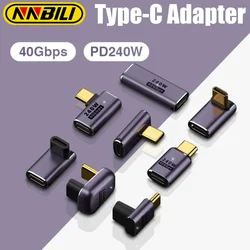 NNBILI USB 4.0 PD 240W 8K 60Hz Charger Connector  40Gbps High Speed USB C OTG U-Shape Straight Angle Male to Female Adapte