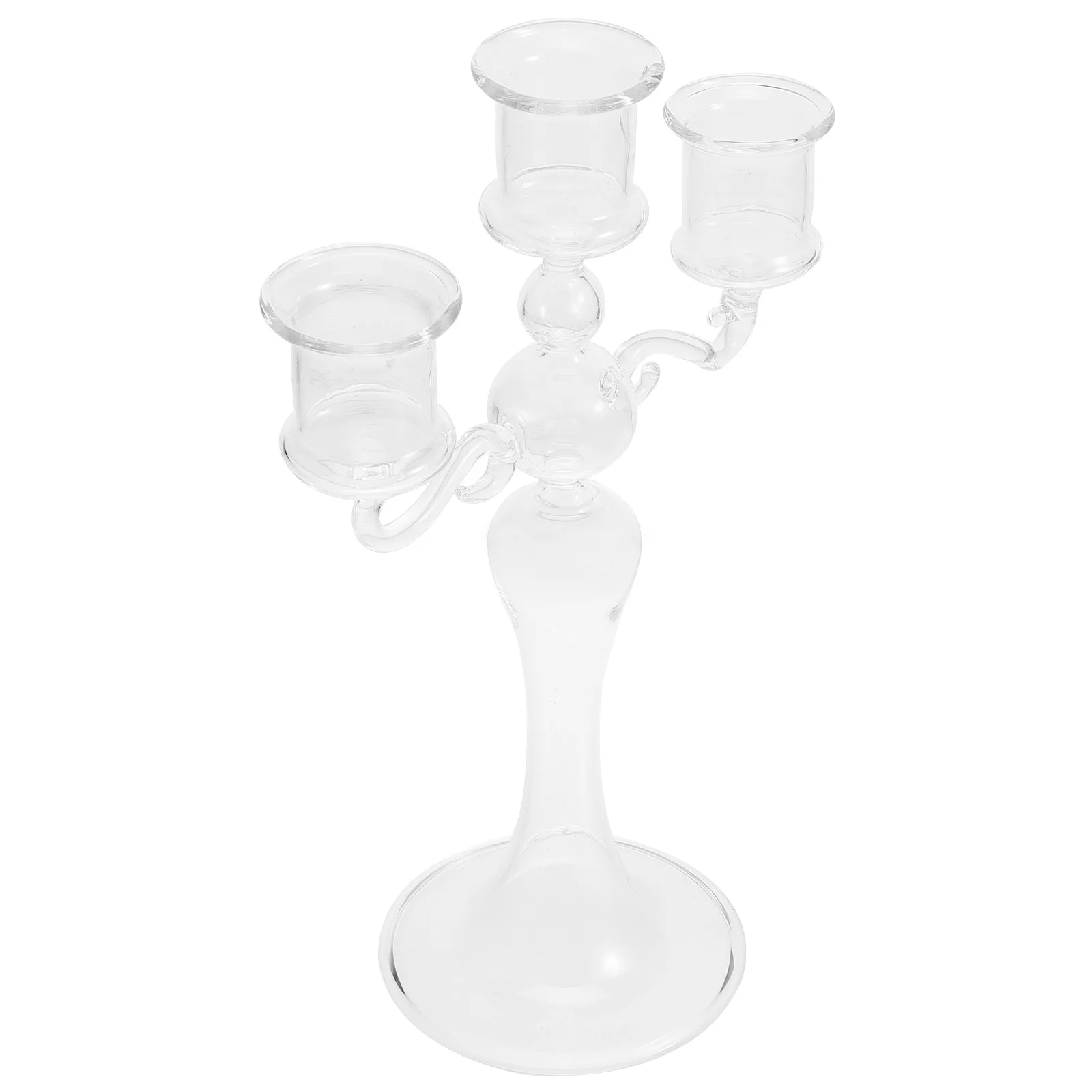 

Elegant Glass Taper Holder Suitable for Windowsills Centerpieces Holiday Dinners Vintage Bridal Showers