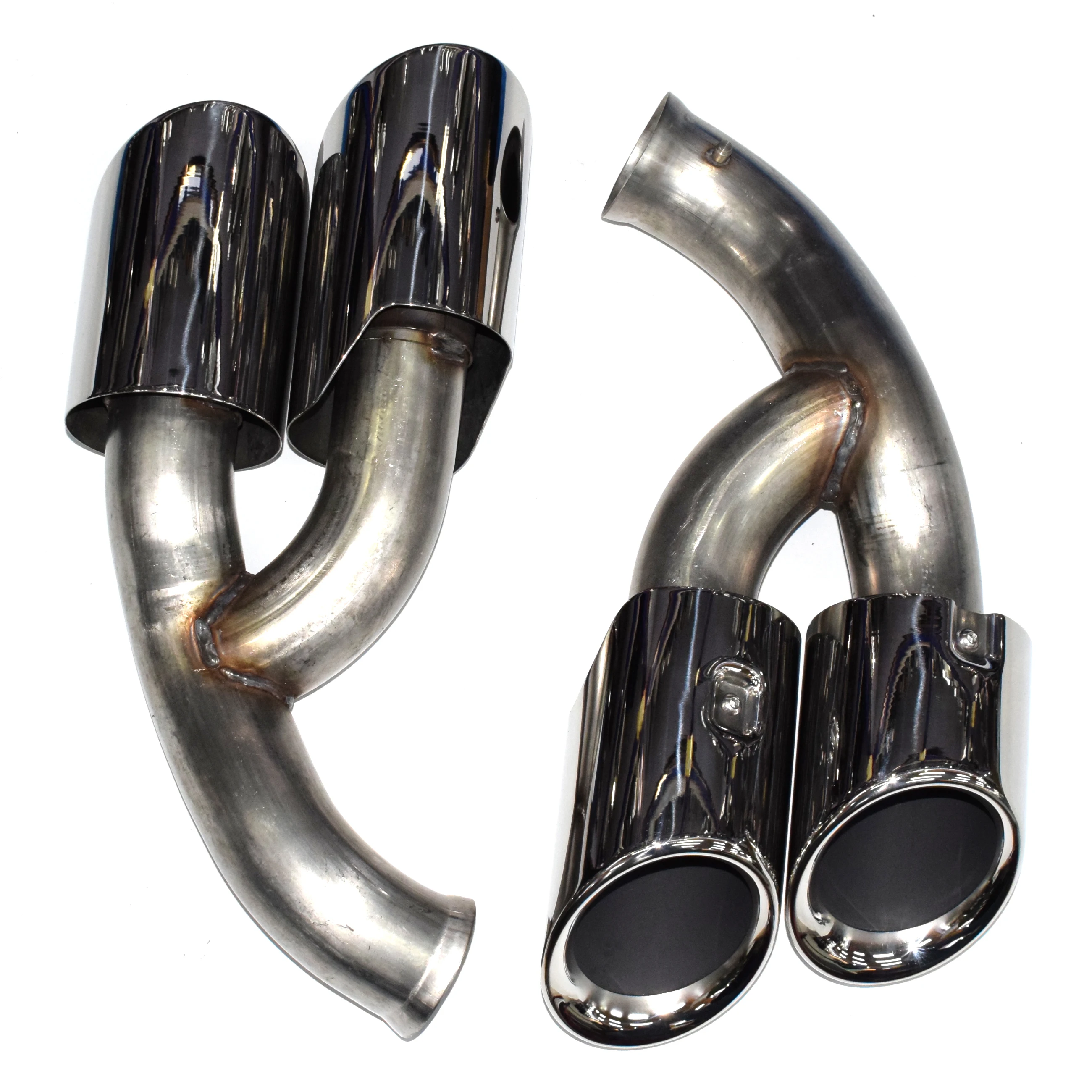 2015-2017 Porsche Cayenne 958 Upgrade Stainless Steel Round Exhaust Tips Performance System Muffler Tip Exhaust Pipes