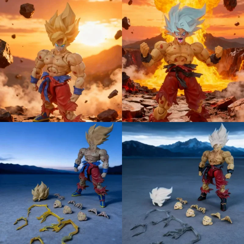 

N&T Dragon Ball Shf Super Saiyan Weekly Color Goku Battle Damage 3.0 Аниме Фигурка Модель Комплект Игрушки Украшение Рабочего Стола Подарок