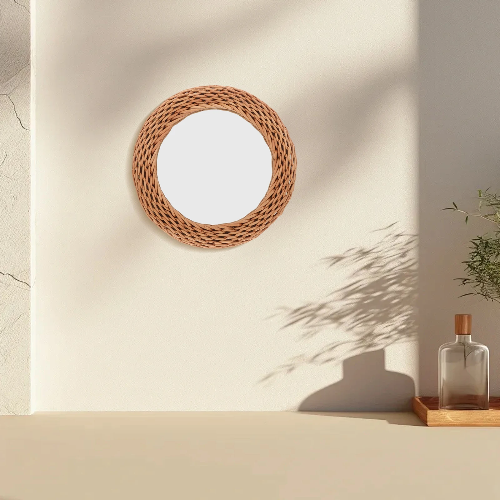 

Rattan Mirror Wall Decor Circle Bedroom Bedroom Wall Mirror Living Room Bathroom Vanity Home Rustic Aesthetic Makeup