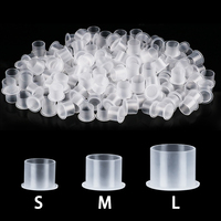 100/500PCS Disposable Tattoo Ink Caps S/M/L/XL Tattoo Ink Cups with Base Clear Plastic Pigment Permanent Makeup Container