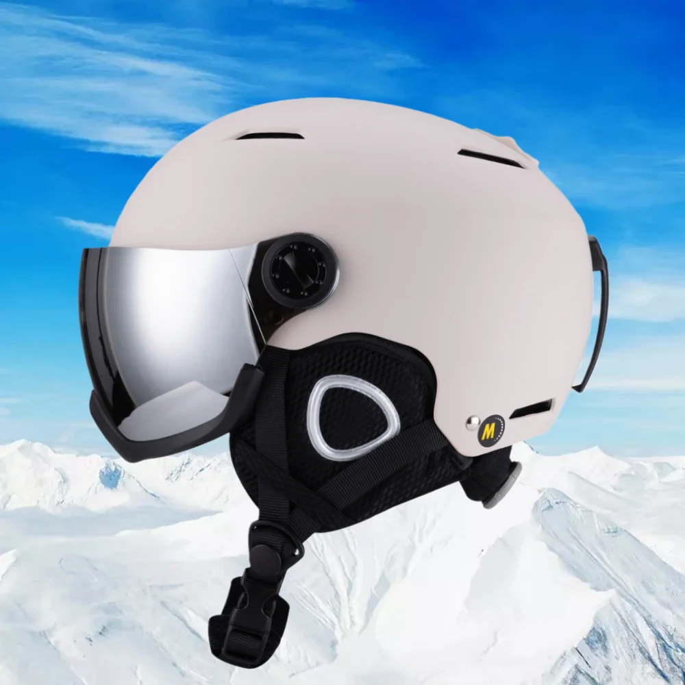 ホーンツアー プロフェッショナル スキーゴーグル一体型スキーヘルメット 男女兼用 スノーボード＆アルペンスキー用 暖かく通気性のあるヘルメット