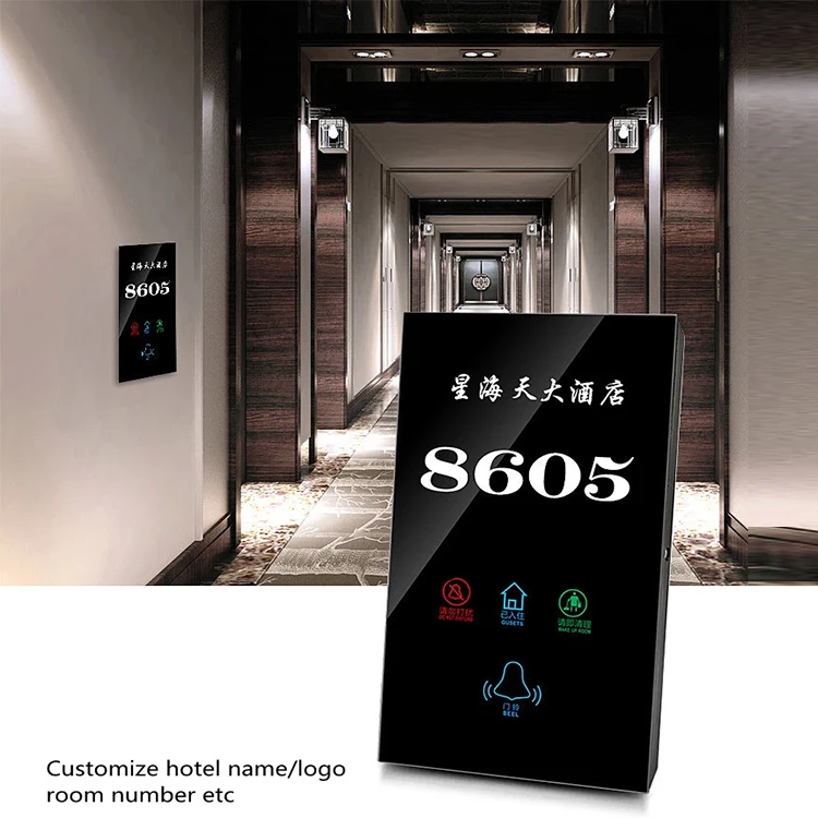 Smart Touch Screen Hotel Electronic Doorplate number signs door plate with room number