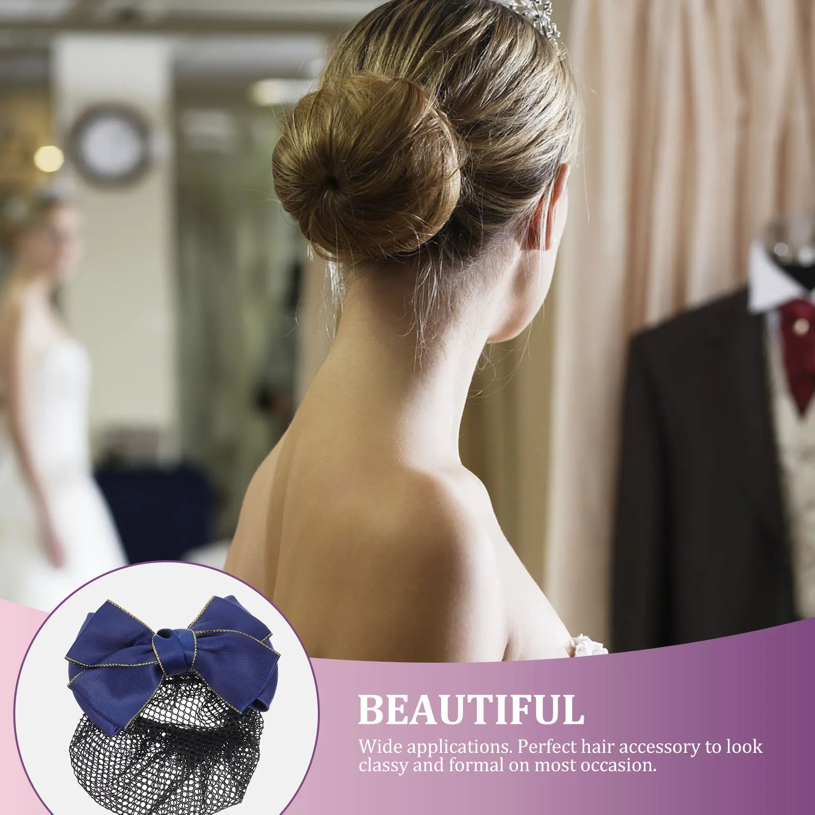 

Bun Hair Net Bowknot Hair Bun Cover for Nurse Bank Clerk Stewardess Ballet Dancer Women Hairnets Women Hairnets
