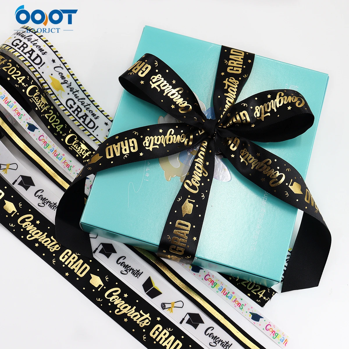 Graduation Season Doctoral Cap Printing Grosgrain Ribbons,16MM 10Yards 23304-1 Gift Wrap Bow Cap DIY Accessories Decorations