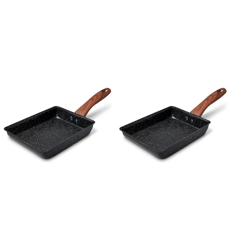 SEWS-2X Tamagoyaki Pan Japanese Omelette Pan, Non-Stick Pan Coating Square Egg Pan Frying Pan To Make Omelets Or Crepes