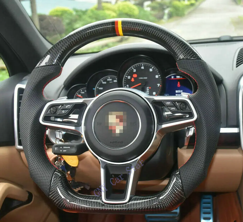 100% Carbon fiber Car Steering Wheel For Porsche GT Mancan Cayenne Panamera 971.2 992 Taycan