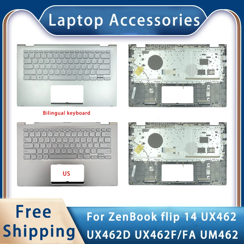 

New For Asus ZenBook flip 14 UX462 UX462F/FA UM462 UX462D; Laptop Accessories Bilingual or US Keyboard