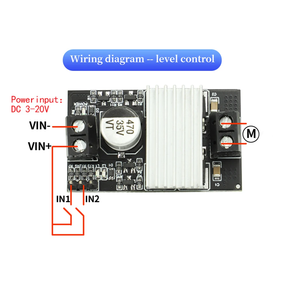 10A DC Motor Drive Module PWM Speed Regulation Dimming 3V-20V Low Voltage High Current