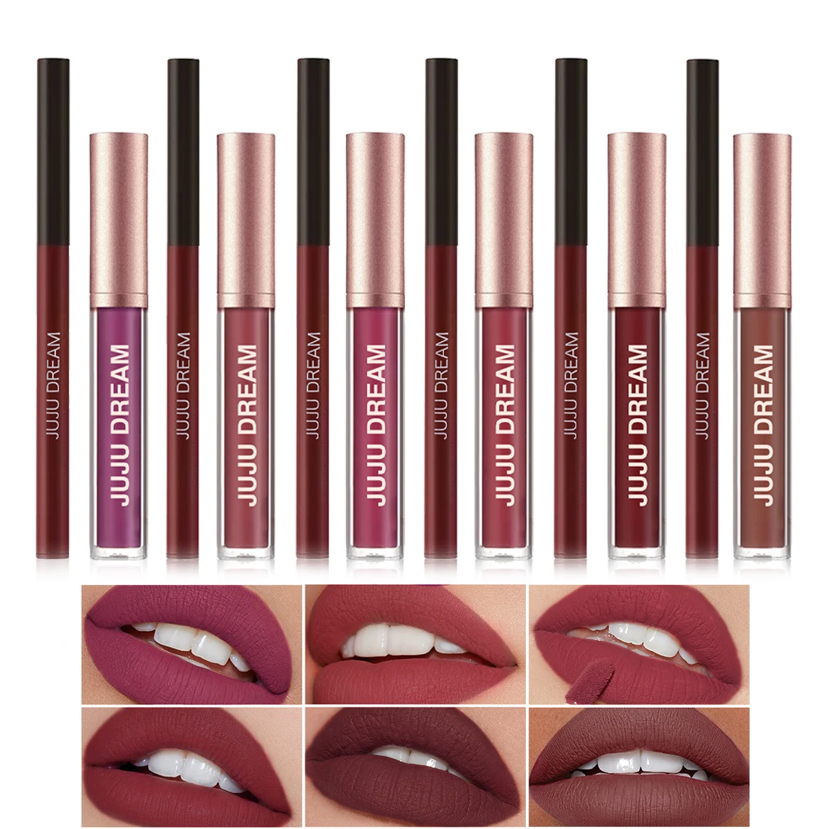 リップキット 長持ち 防水 自然なリップライン 口紅 リップグロス メイクアップセット ポータブル トラベルメイク 2個/セット