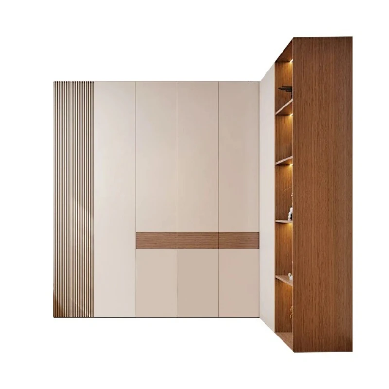 

Light luxury metal cloakroom cabinet, bedroom large capacity storage cabinet against the wall