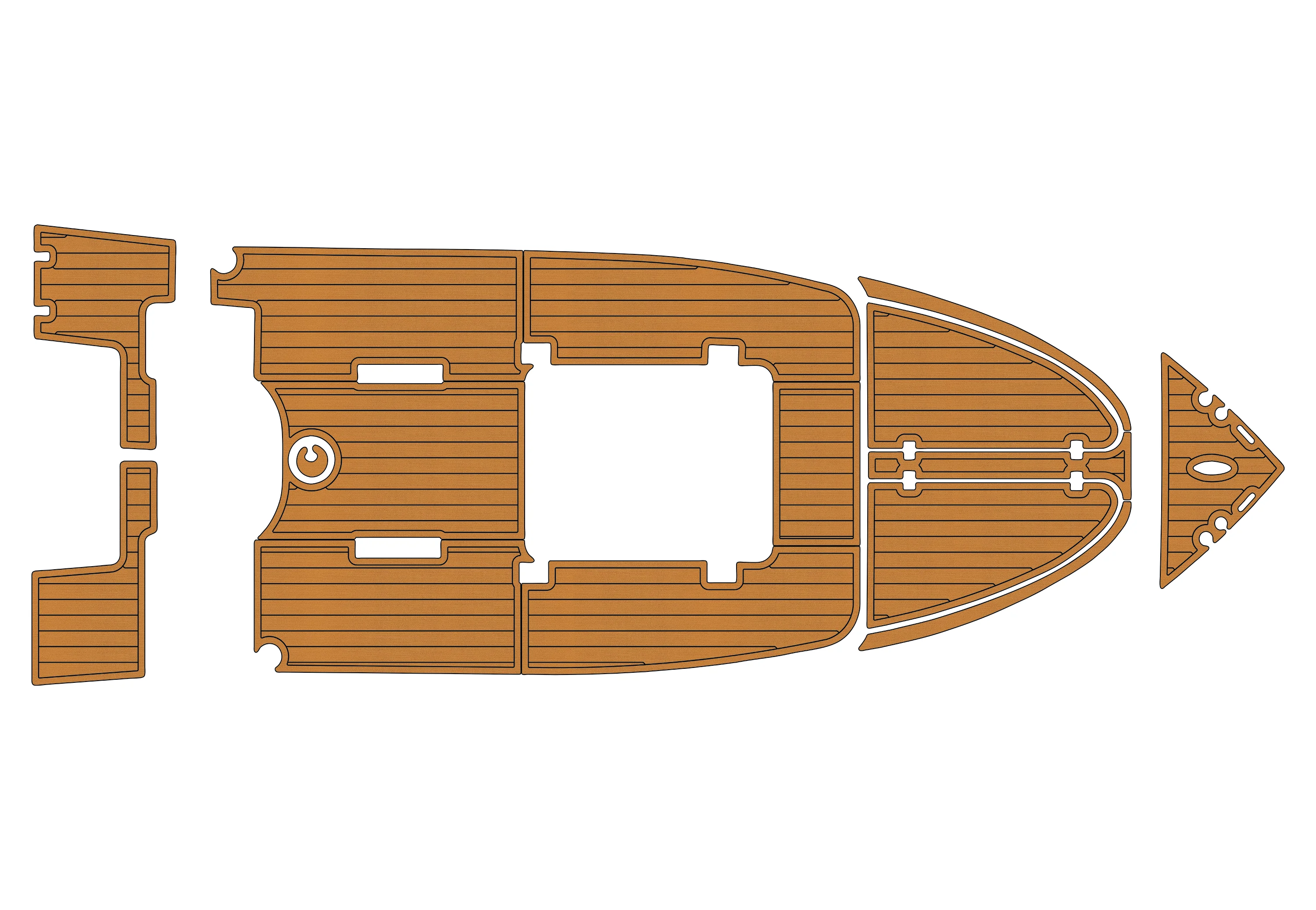 Anti-Skid EVA Faux Teak Self-Adhesive 6mm Boat Deck Pad for 1999-2003 Cobia 204 Center Yacht Cockpit Durable Marine Floor