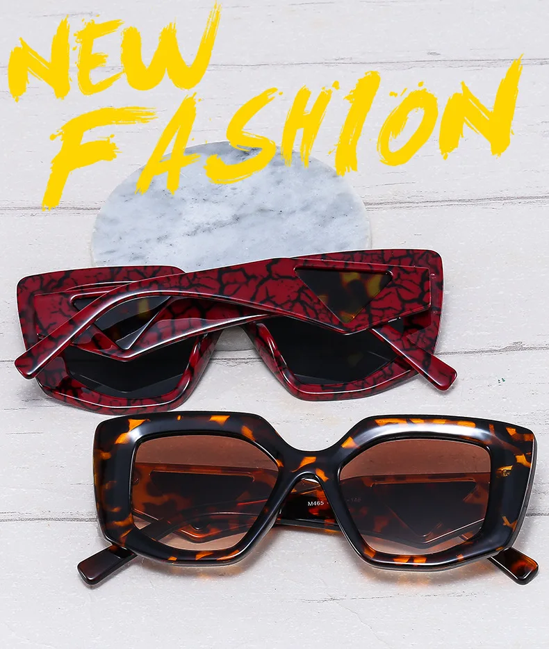 KAMMPT Übergroße Vintage Sonnenbrille Frauen Mode Unregelmäßigen Farbverlauf Shades Brillen Trendy Luxus Marke Design UV400 Sonnenbrille – Detail 3