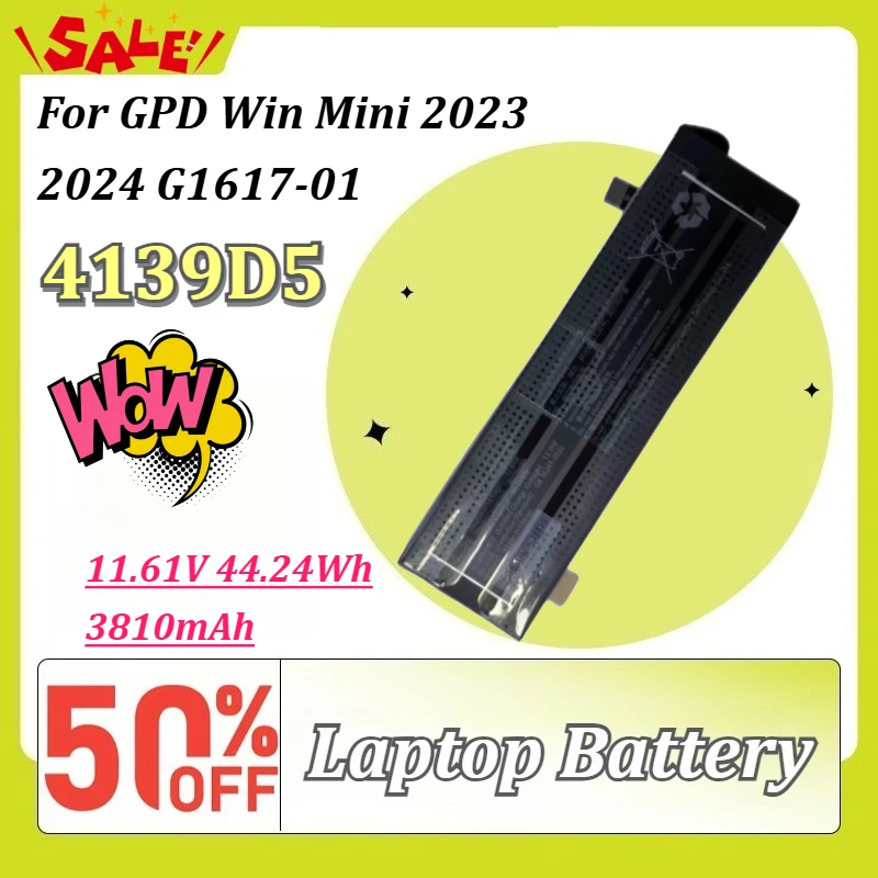 

For GPD Win Mini 2023 2024 G1617-01 4139D5 Replacement Battery 11.61V 3810mAh 44.24Wh Li-ion Laptop Battery