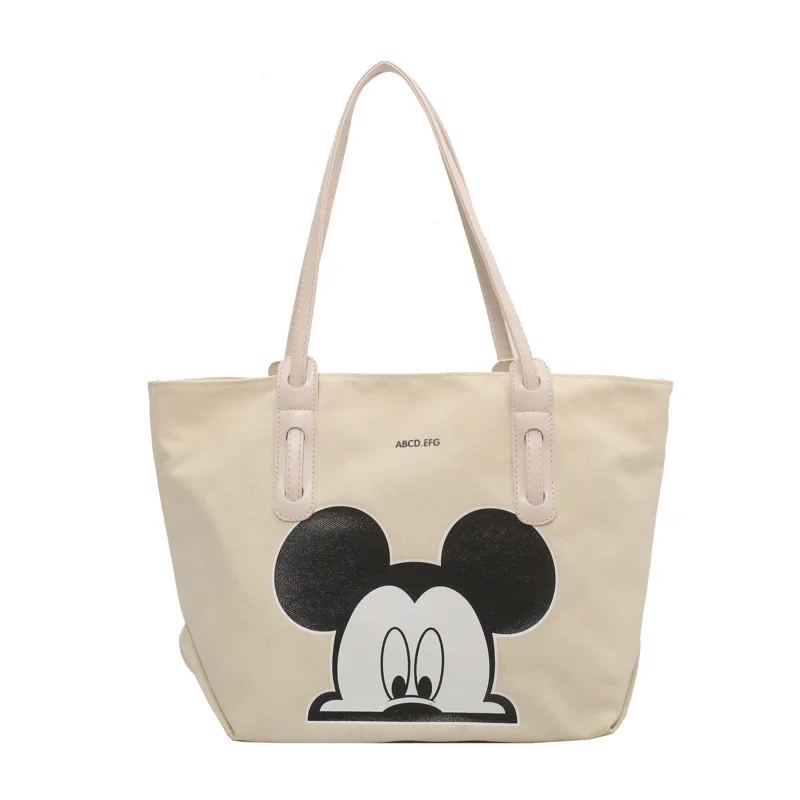 Disney Mickey New Canvas Handbag Luxury Brand Women's Shoulder Bag Large Capacity High Quality Fashion Travel Storage Bag