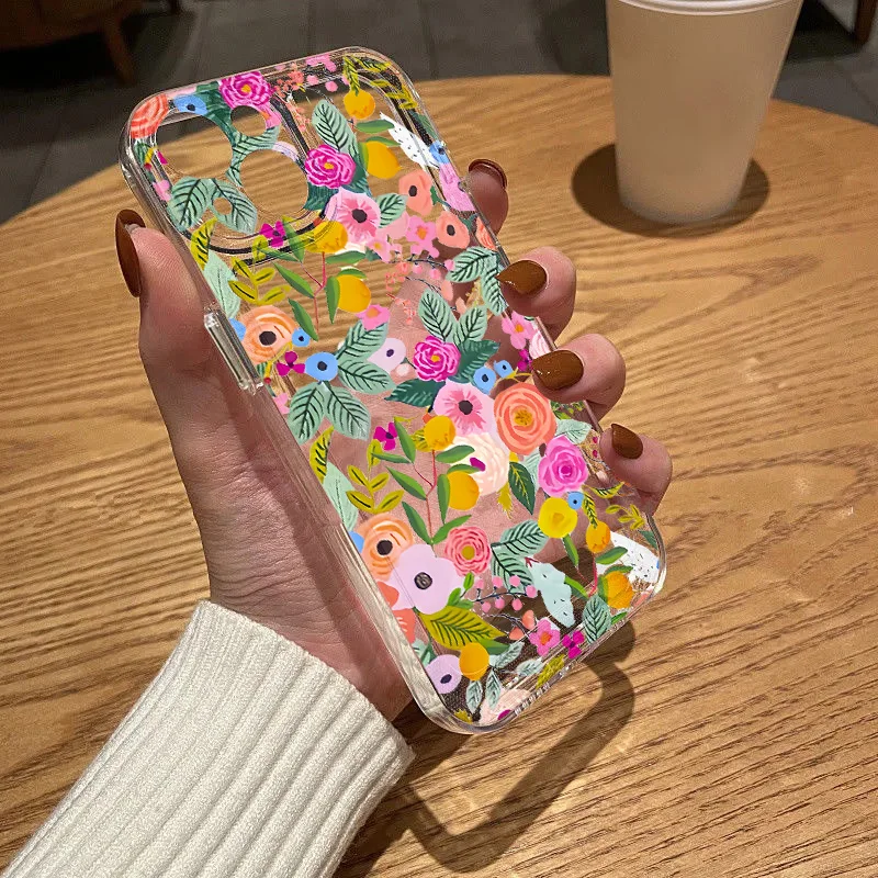 Funda transparente de flores para Samsung A55 5G A54 A34 A35 A33 A53 A52 A51 A32 A31 A23 A22 A14 A13 A12 A04 A03S A02 A70 A71 A72 A73