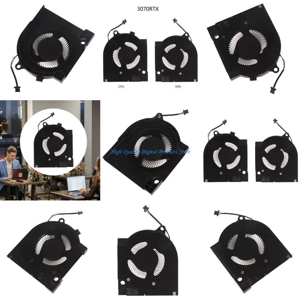 

U2JE тяжелый вентилятор с металлическим охлаждением Metal для ноутбуков 3070RTX 12 В графический процессор CPU