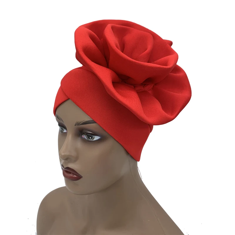2026 Trendige Damen-Turbanmütze mit großer Blume, modische muslimische Hijab-Kappen, Diamanten-Kopftuch, Damen-Bandana, Chemo-Mütze, afrikanischer Hut – Detail 6