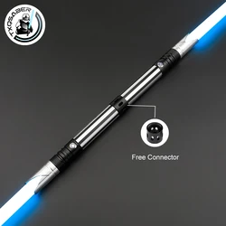 TXQSABER Lightsaber Double Blade Spinning Sword RGB Neo Pixel with Removable Blade Metal Hilt Blaster Cosplay Toys Saber Staff