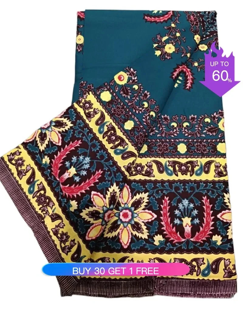 قماش الشمع الأفريقي الحقيقي ، طباعة كتلة أنقرة النيجيرية ، النسيج جوفاء الباتيك ، معبد الهولندية ، 6 ياردة للخياطة القماش ، 2023 #3