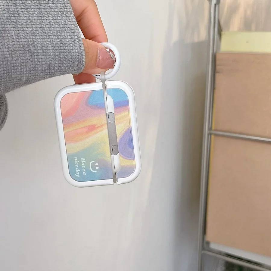 Capa colorida do arco-íris para Airpods Pro, Silicone TPU Case, Fone de ouvido, Airpods 2, 3 Pro, Airpods 2, 3