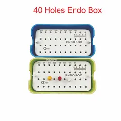 Dental Endo Box With Ruler 40 Holes Blocks Stand for Endo Files Autoclavable Sterilization Case