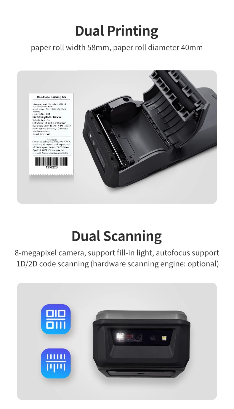 4G 안드로이드 10 2.0GHz 4 코어 NFC POS 휴대용 모바일 금전 등록기 결제 단말기 Pos 기계