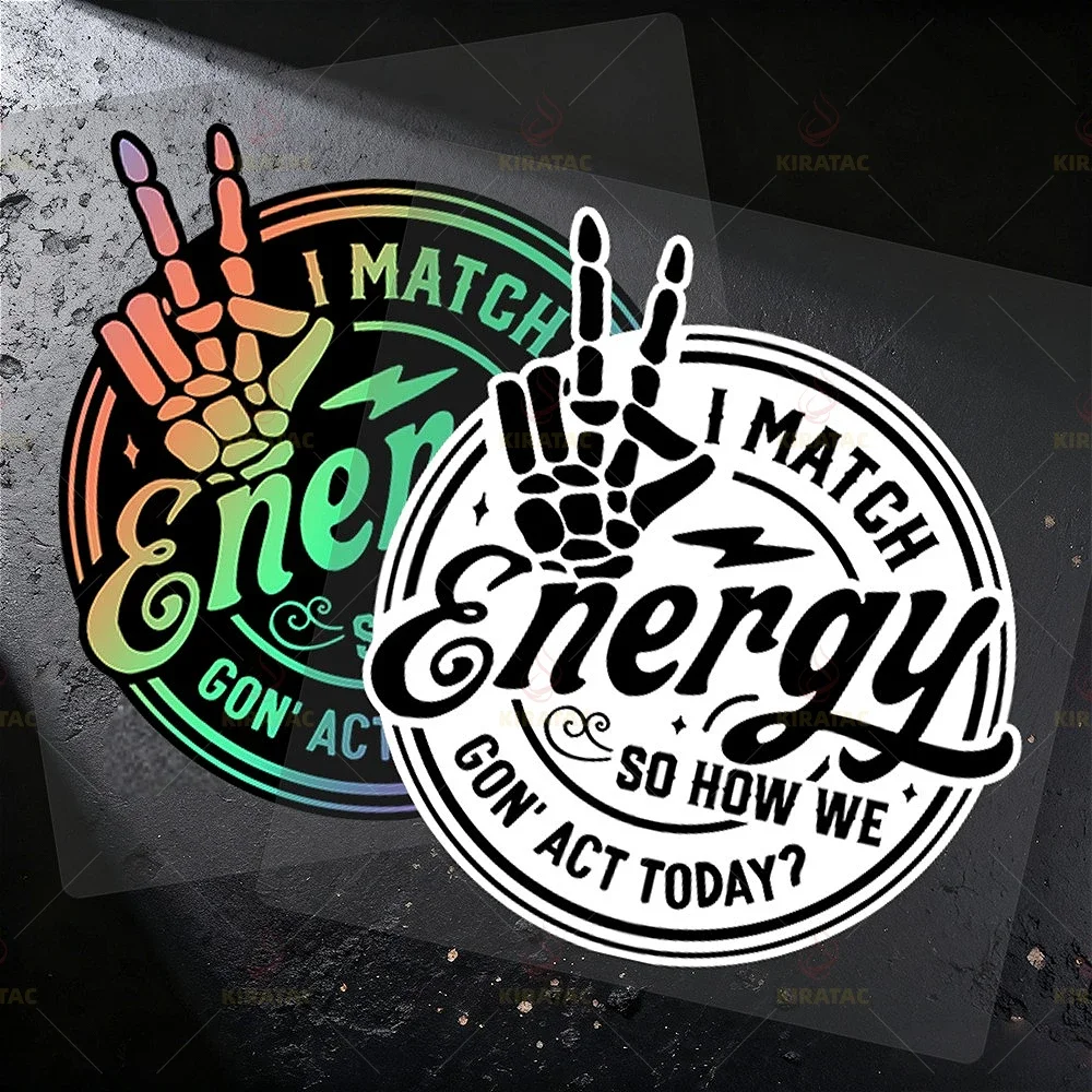 

1 шт., разные стили, скелетная рука и текстовая наклейка «I MATCH Energy», водонепроницаемые клейкие наклейки для декора автомобиля на ноутбуке